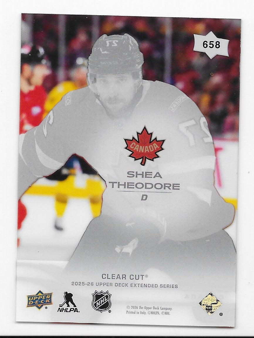 Shea Theodore Golden Knights UD Extended 2025-26 Clear Cut Canada Card #658