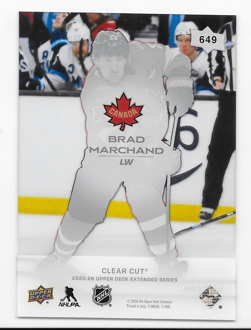 Brad Marchand Florida Panthers UD Extended 2025-26 Clear Cut Canada Card #649