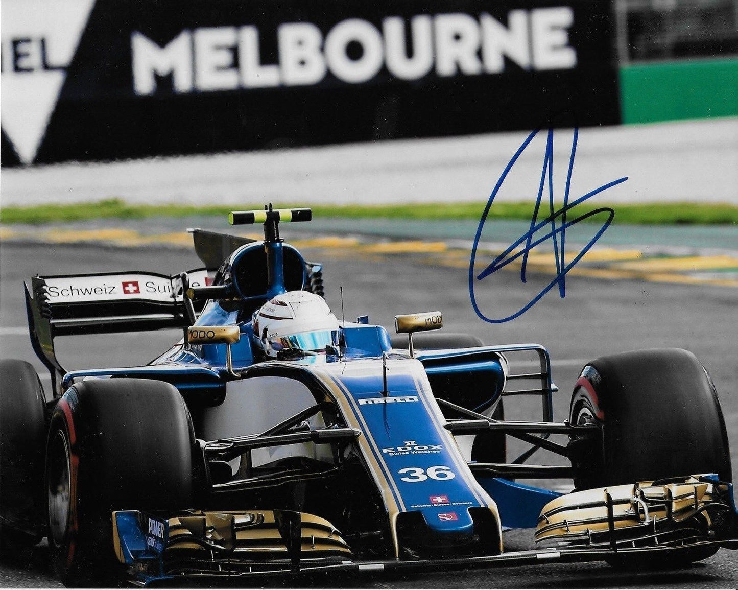 Dédicacé Sauber-Ferrari Formule 1 Antonio Giovinazzi 8x10 Photo Originale