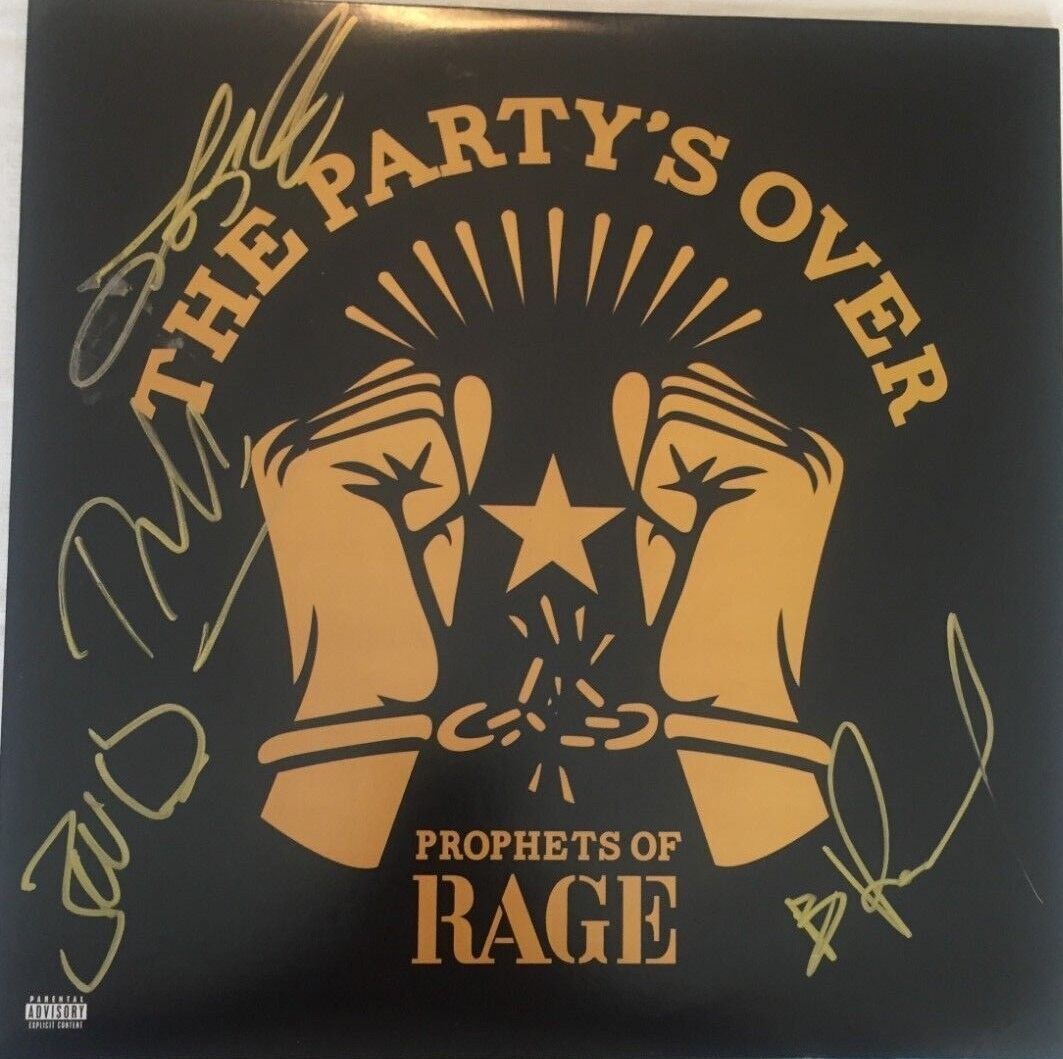 Autographed Prophets of Rage signed Vinyl The Party's Over LP with JSA T Morello