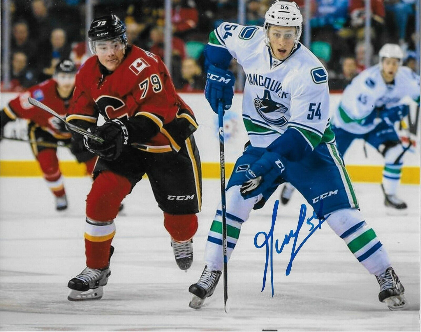 Autographed Vancouver Canucks Guillaume Brisebois 8x10 Photo Original