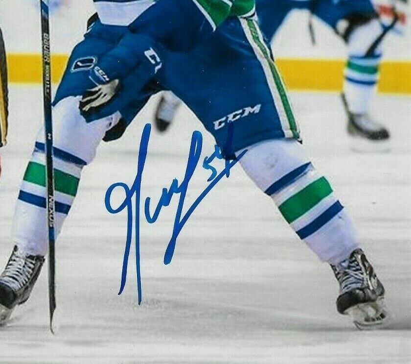 Autographed Vancouver Canucks Guillaume Brisebois 8x10 Photo Original