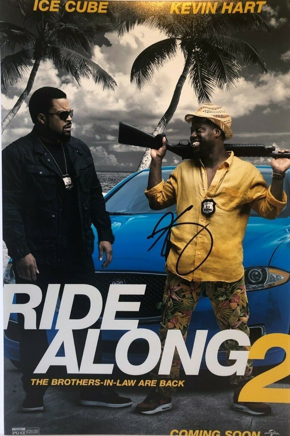 Autographed Kevin Hart signed 12x18 Photo Ride Along 2 Poster