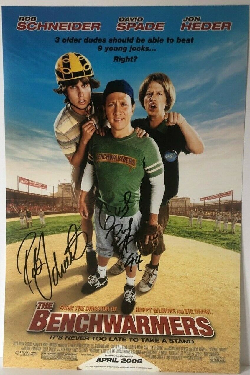 Autographed Rob Schneider signed 12x18 Photo Benchwarmers Movie Poster