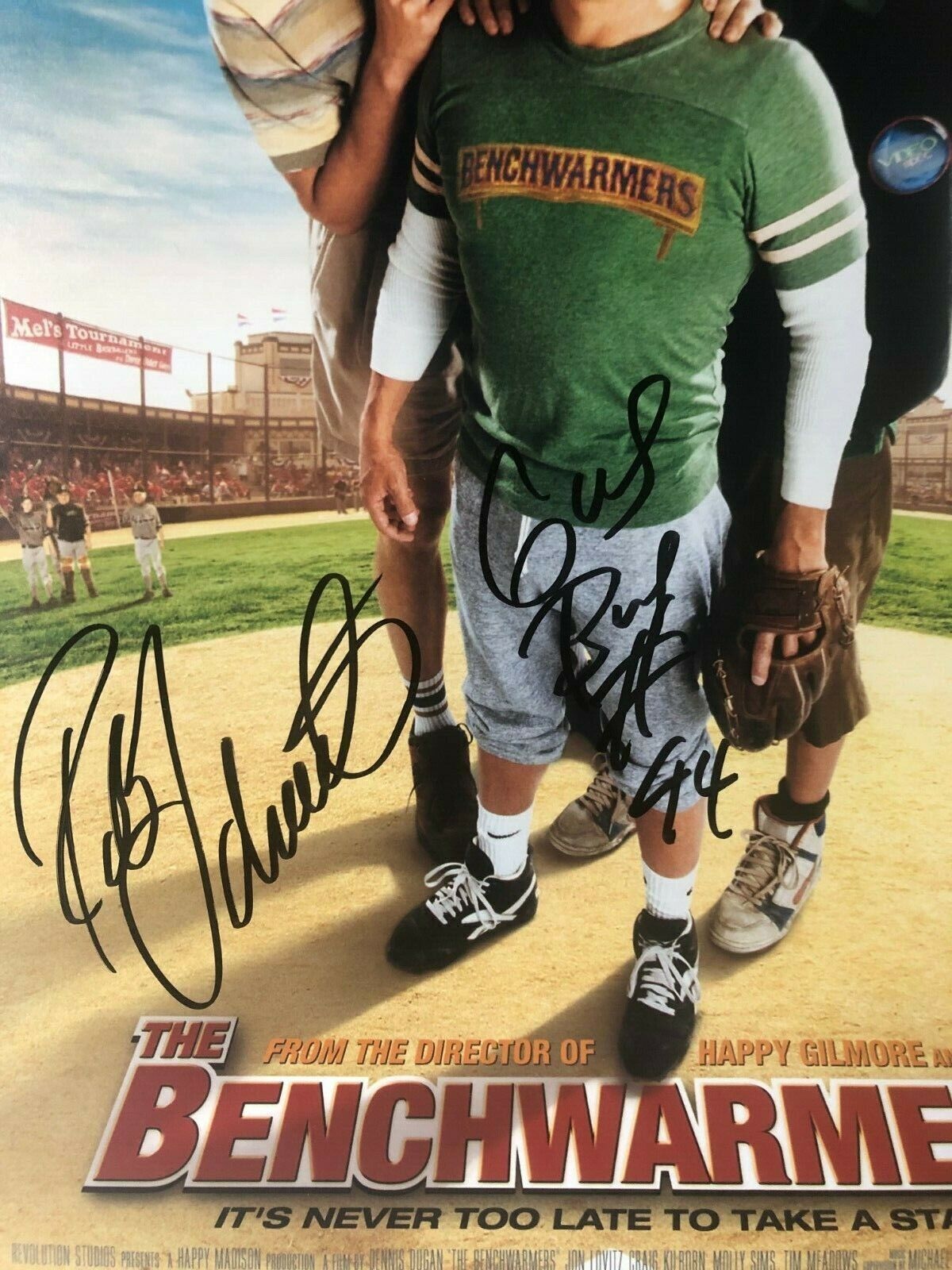Autographed Rob Schneider signed 12x18 Photo Benchwarmers Movie Poster