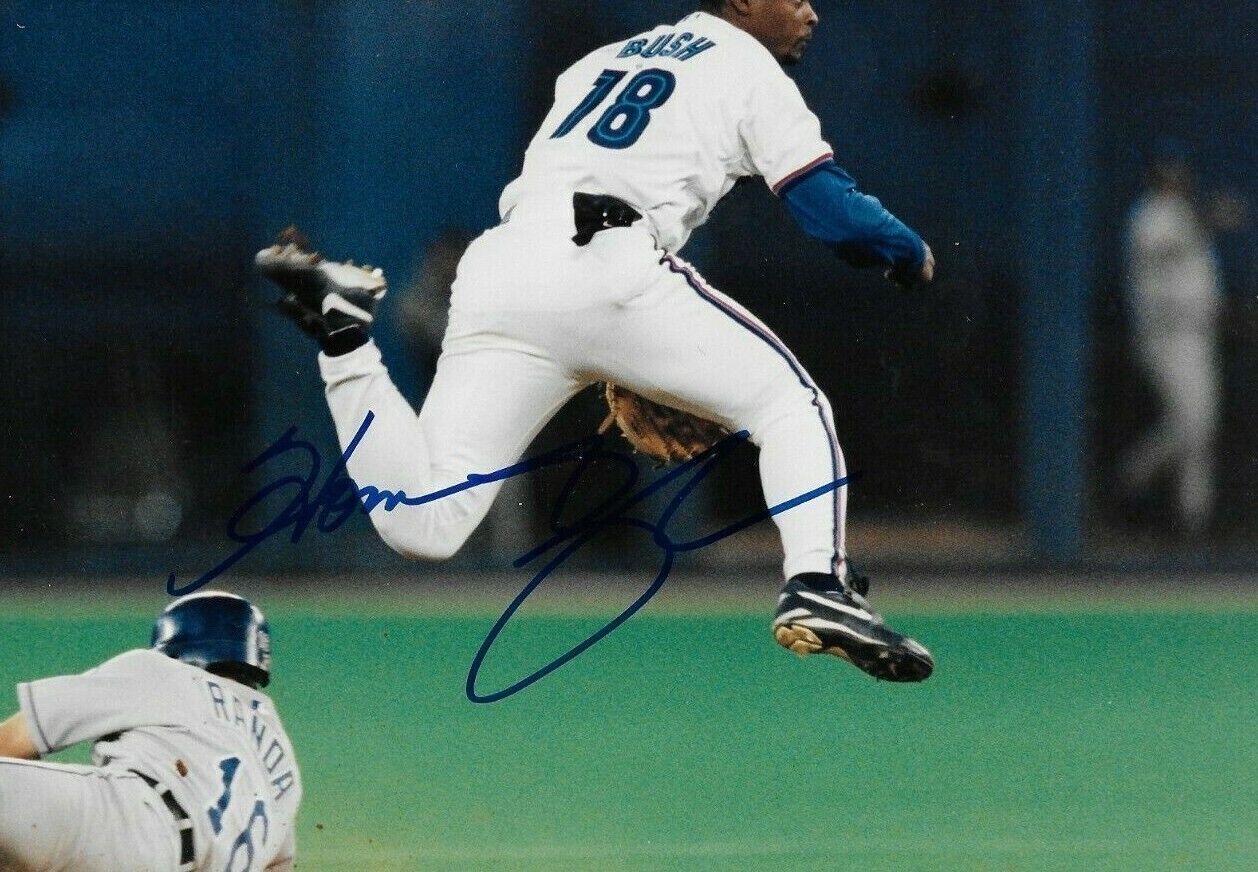 Autographed Toronto Blue Jays Homer Bush 8x10 Photo Original