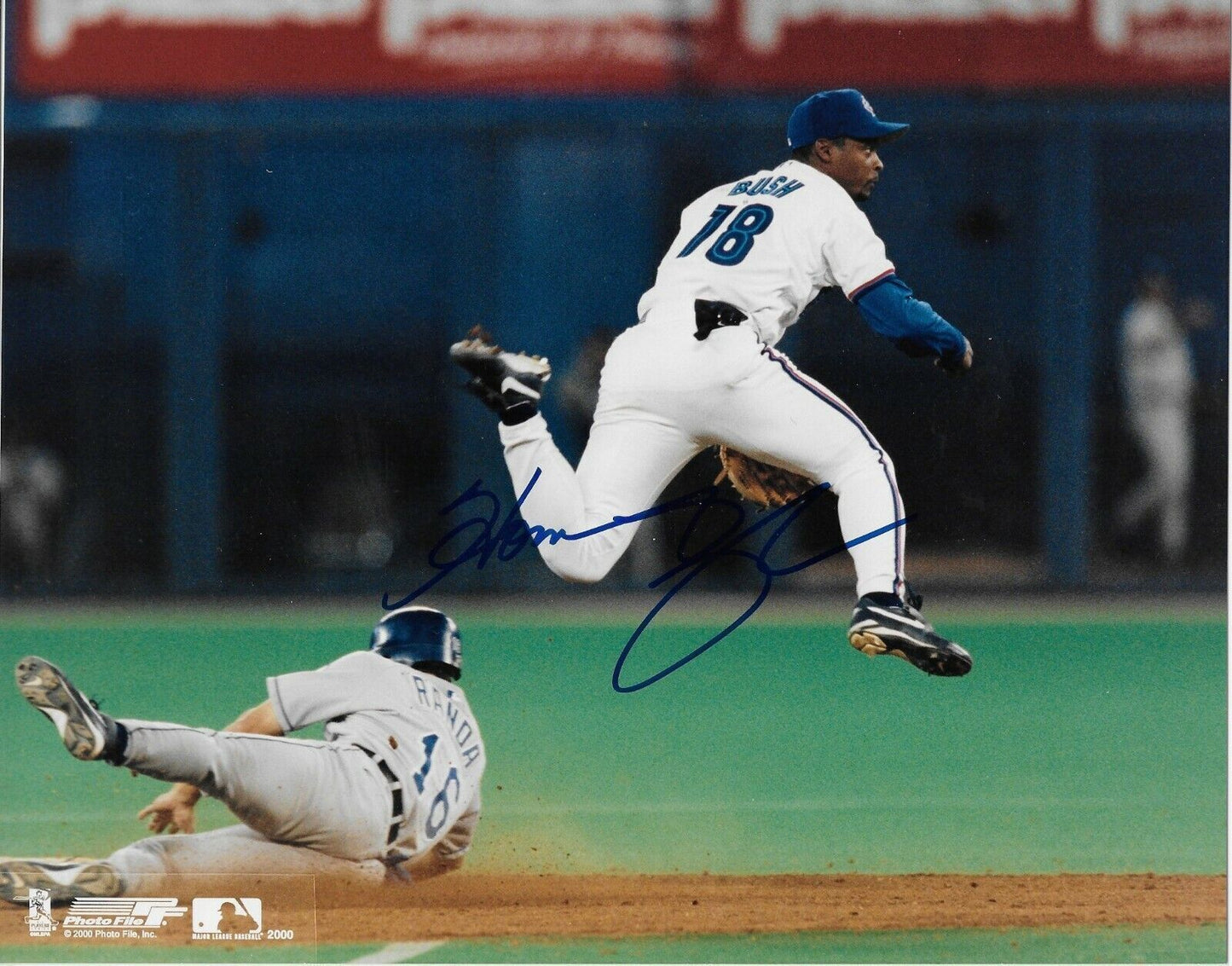 Autographed Toronto Blue Jays Homer Bush 8x10 Photo Original