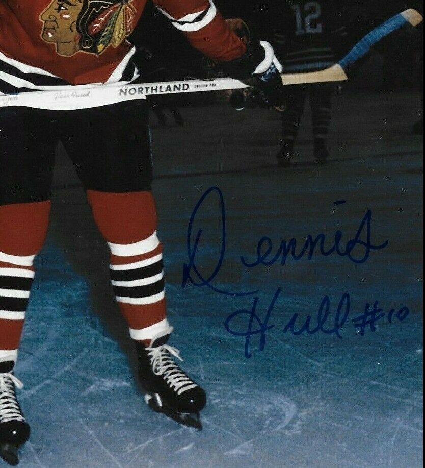 Photo autographiée de Dennis Hull des Blackhawks de Chicago 8x10