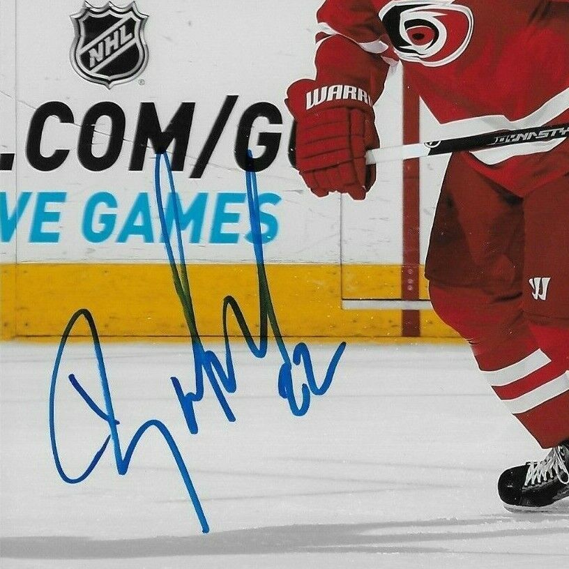 Photo originale autographiée de Brad Malone des Hurricanes de la Caroline 8x10