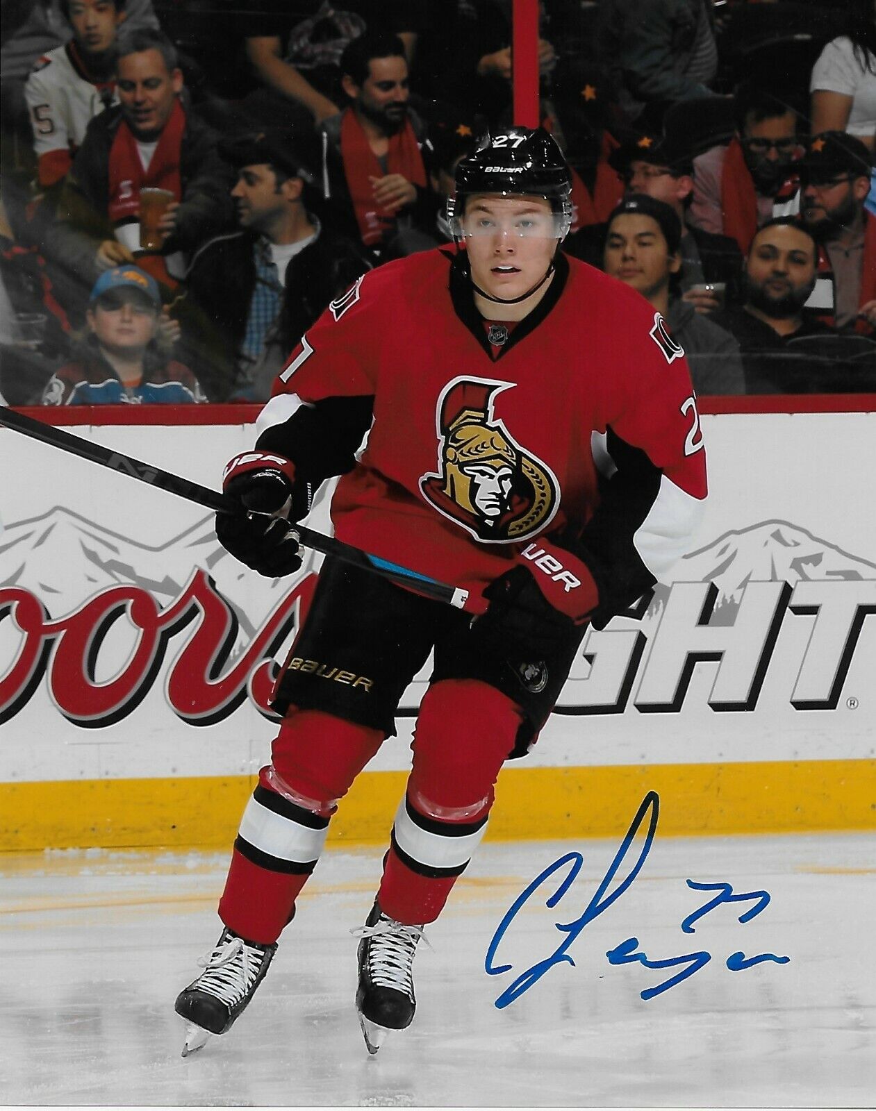 Autographed Ottawa Senators Curtis Lazar 8x10 Photo Original