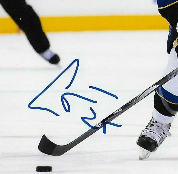Photo autographiée de Chris Stewart des Blues de St Louis 8x10 originale