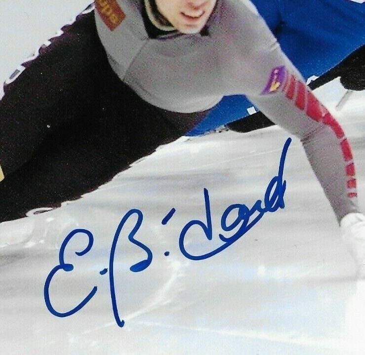 Autographed Eric Bedard Olympics Short Track Speed Skating 8x10 Photo Original