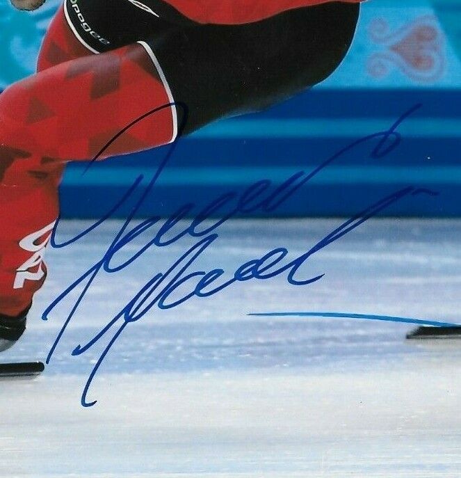 Auto. François Hamelin + Niels Kerstholt Photo 8x10 de patinage de vitesse sur courte piste