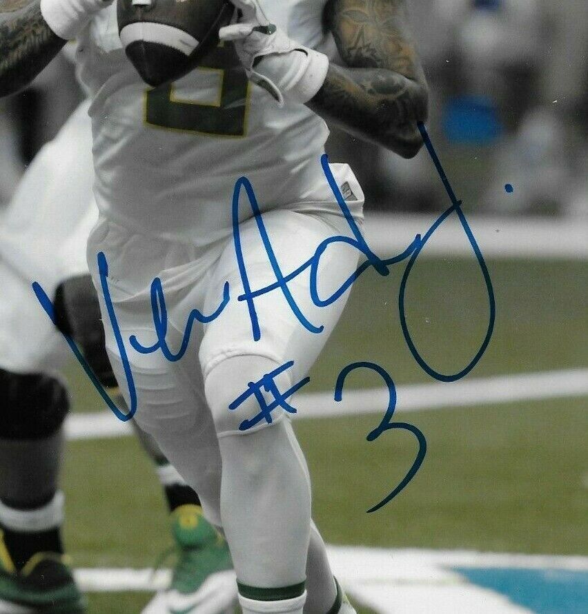 Photo autographiée de Vernon Adams Jr des Oregon Ducks 8x10 originale