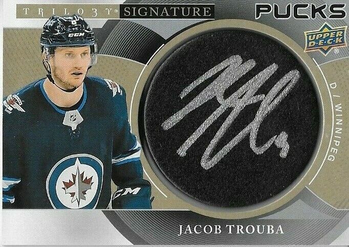 Rondelle autographiée Upper Deck Trilogy 2019-20 de Jacob Truba