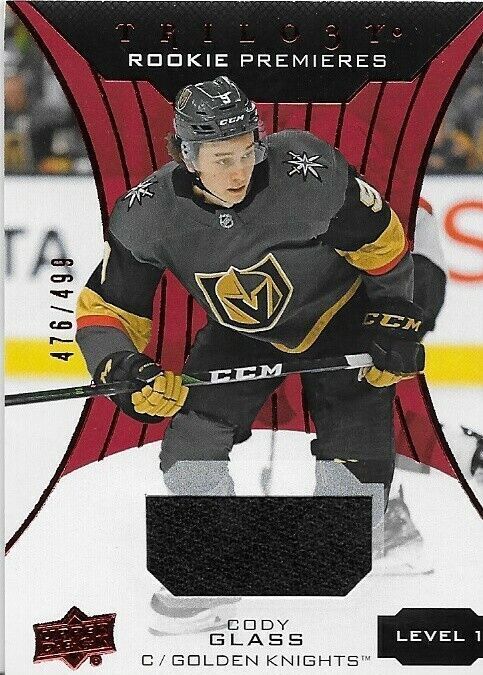 2019-20 Upper Deck Trilogy Cody Glass Rookie Premieres jersey Level 1 476/499