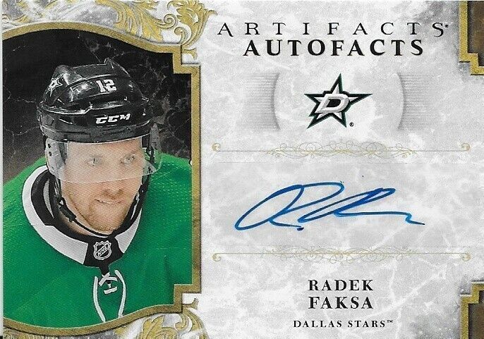 2019-20 Upper Deck Artifacts Radek Faksa Autograph Card Autofacts