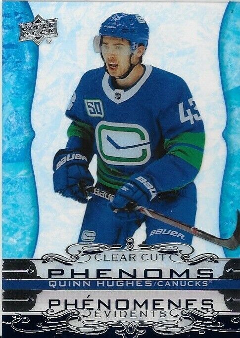 Carte insérée Quinn Hughes Clear Cut Phenoms de Tim Horton 2020-21