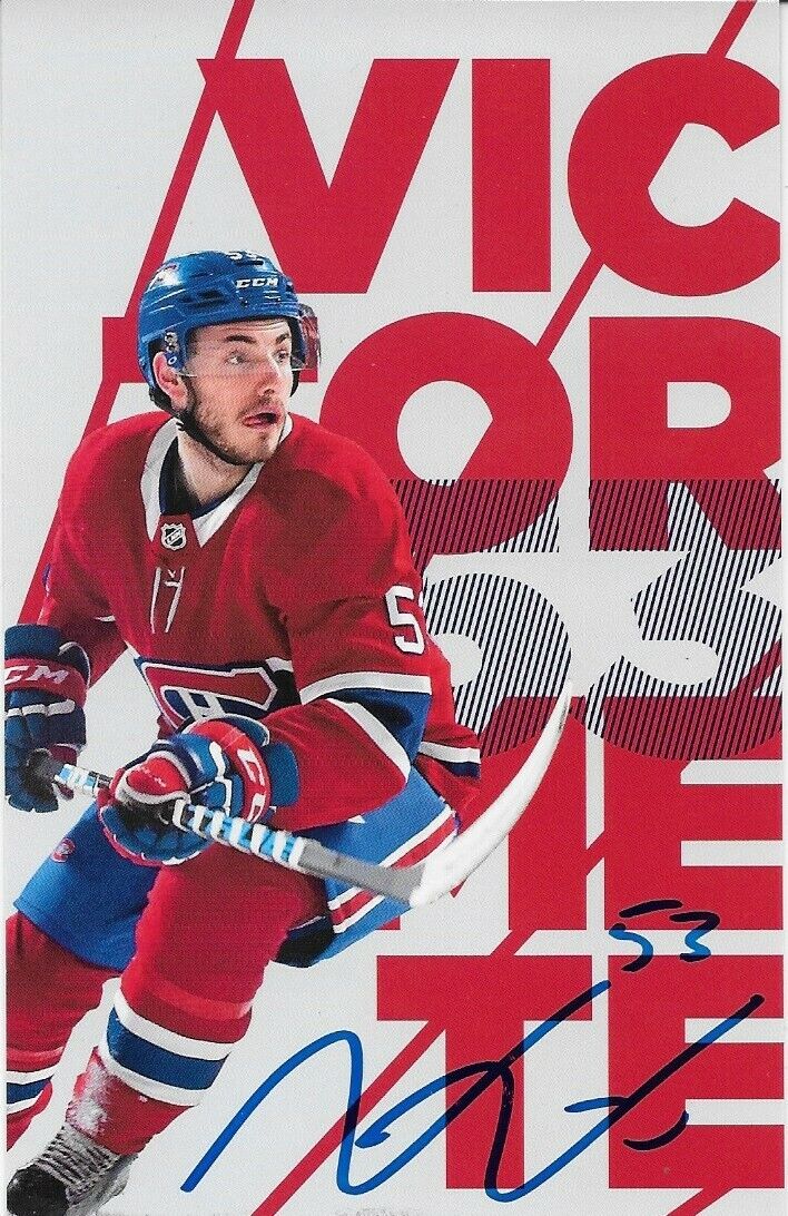 Autographed Victor Mete Montreal Canadiens Postcard 2018-19 Original