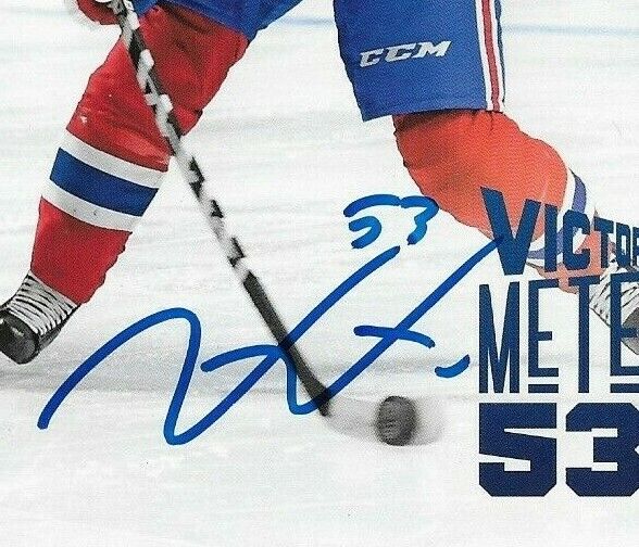 Autographed Victor Mete Montreal Canadiens Postcard 2019-20 Original