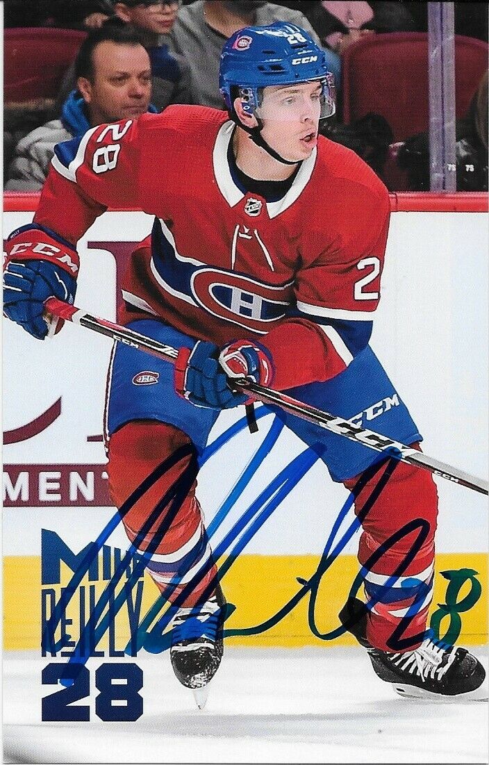 Autographed Mike Reilly Montreal Canadiens Postcard 2019-20 Original