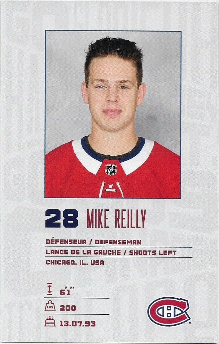 Autographed Mike Reilly Montreal Canadiens Postcard 2019-20 Original