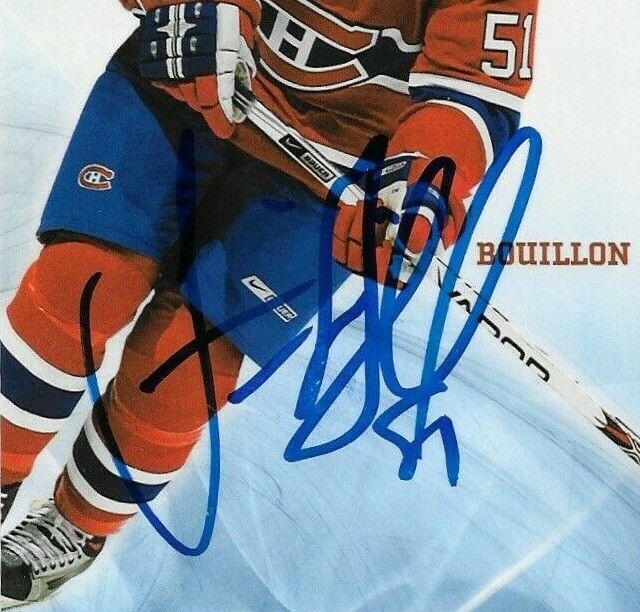 Autographed Francis Bouillon Montreal Canadiens Postcard 2007-08 Original