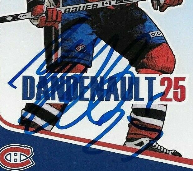 Autographed Mathieu Dandenault Montreal Canadiens Postcard 2006-07 Original