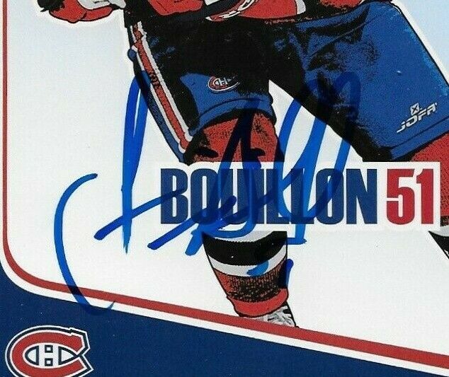 Autographed Francis Bouillon Montreal Canadiens Postcard 2006-07 Original
