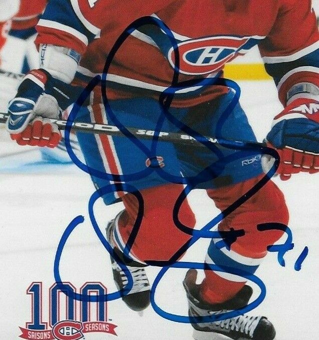 Carte postale originale autographiée par Patrice Brisebois des Canadiens de Montréal 2008-09