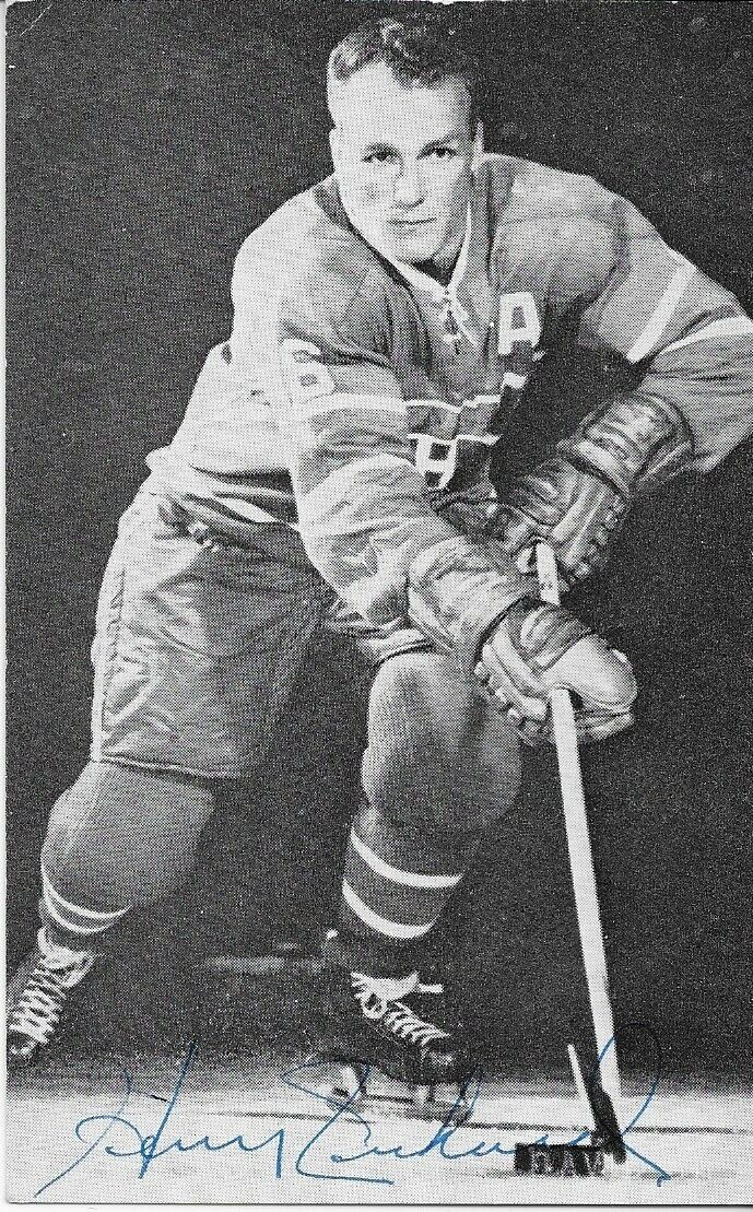 Autographed Henri Richard Montreal Canadiens 1960's Postcard Original