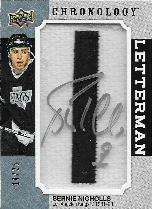 Chronologie Upper Deck 2020 Bernie Nicholls Autographié Letterman 14/25