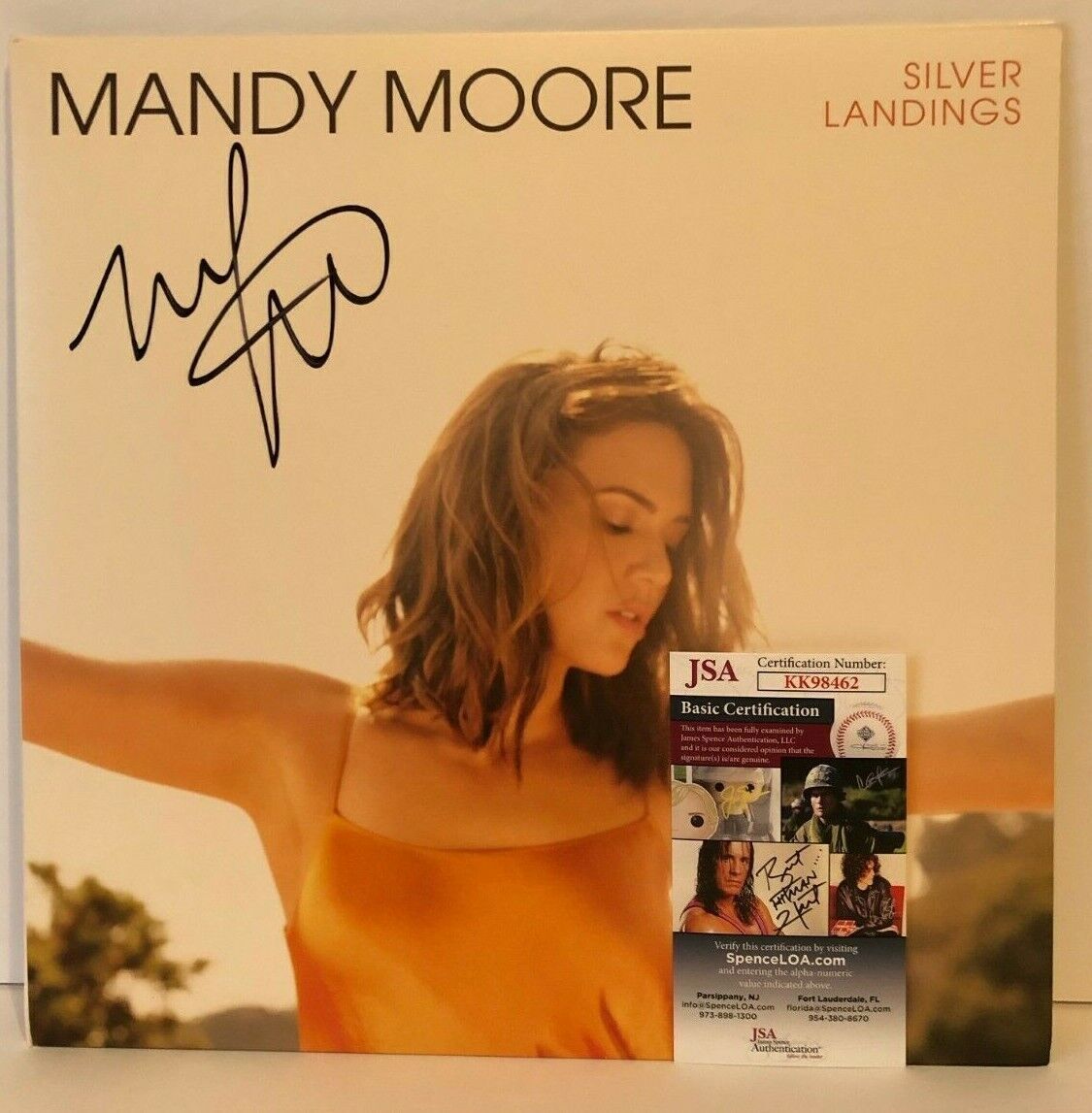 Autographed Silver Linings Vinyl Signed by Mandy Moore LP with JSA cert