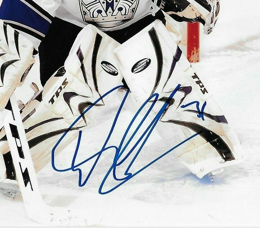Autographed Los Angeles Kings Erik Ersberg Goalie 8x10 Photo Original #2
