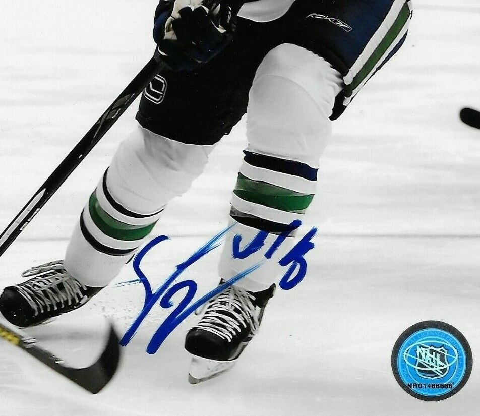 Photo autographiée de Steve Bernier des Canucks de Vancouver 8x10
