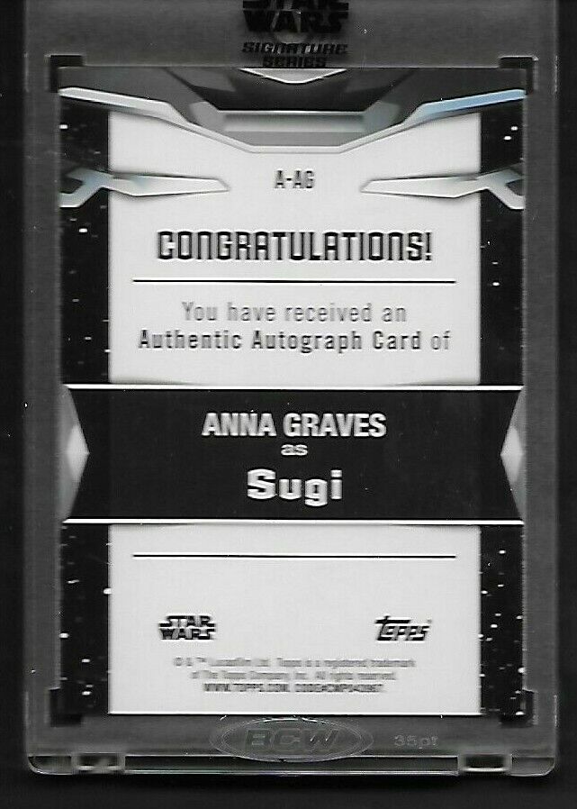 Anna Graves Autograph Topps 2021 Star Wars Signature Series Sugi