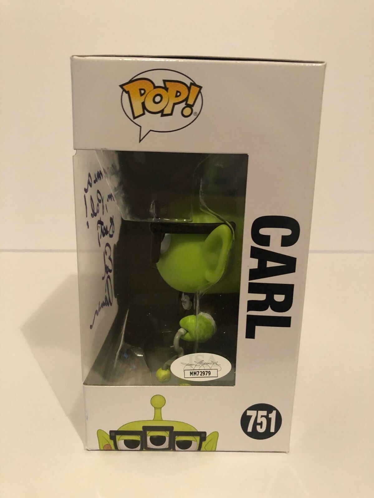 Autographed Disney's Up Alien Carl Pop Funko signed by Legend Ed Asner JSA