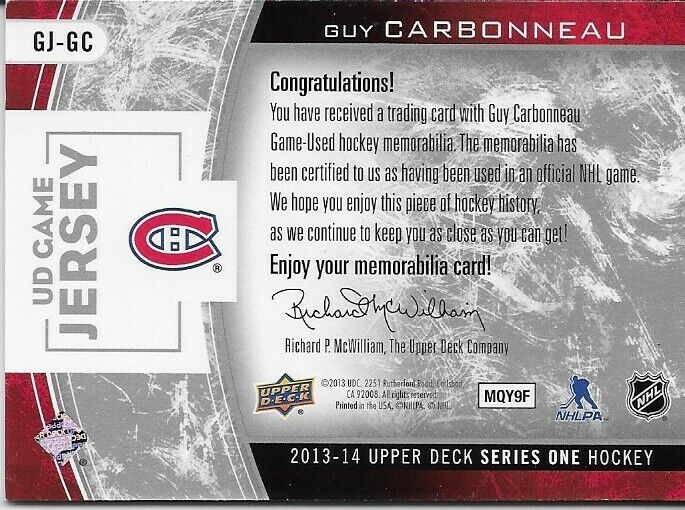 Affiche signée Guy Carbonneau Canadiens de Montréal 8x10 Inscription au Temple de la renommée originale
