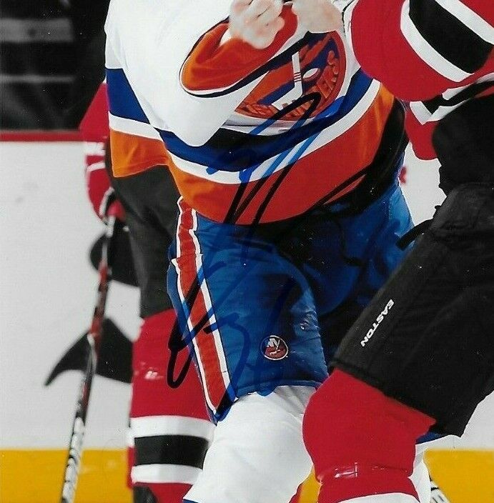 Autographed New York Islanders Eric Boulton 8x10 Photo Original w Krys Barch