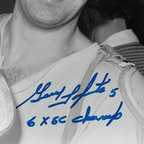 Auto. Montreal Canadiens Guy Lapointe 8x10 w 6X SC Champ Inscription #3 with JSA
