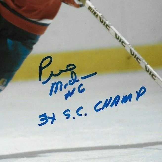 Auto Montreal Canadiens Pierre Mondou 8x10 #4 with Inscription 3X SC Champ w JSA