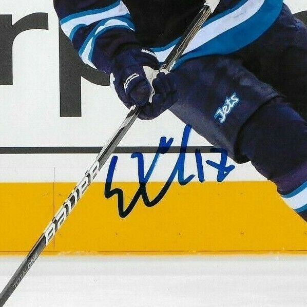 Photo autographiée 8x10 originale des Jets de Winnipeg par Eric Fehr