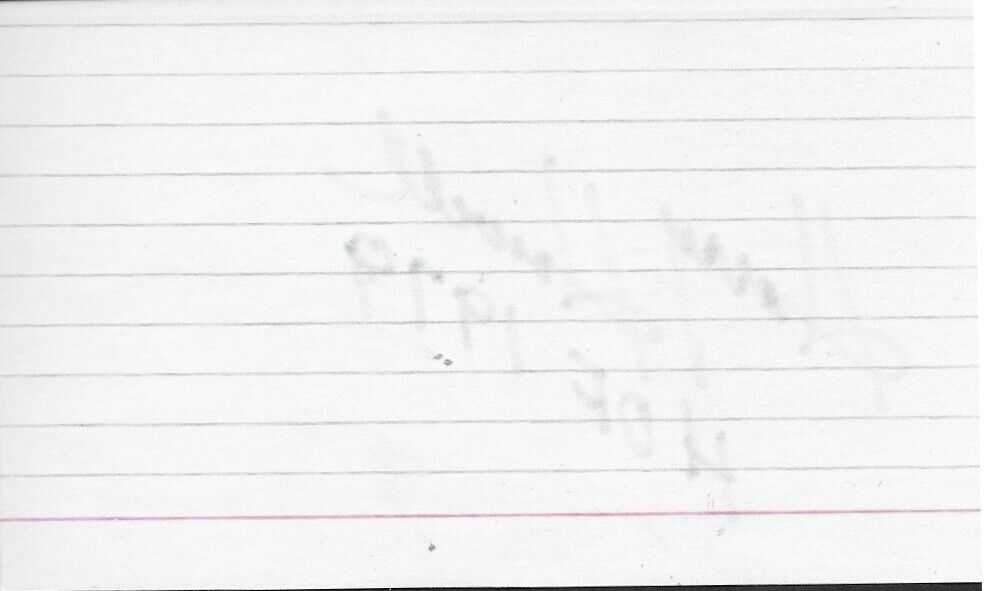 Autographed Hall of Famer New York Rangers Harry Howell Signed 3x5 Index Card