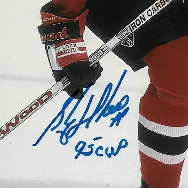 Auto. New Jersey Devils Stephane Richer 8x10 Photo #8 with Inscription 95 Cup