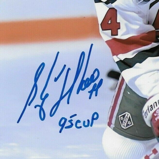Auto. New Jersey Devils Stephane Richer 8x10 Photo #9 with Inscription 95 Cup