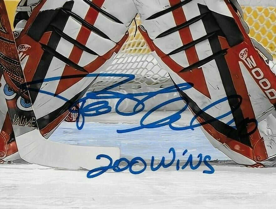 Signed Patrick Lalime Ottawa Senators 8x10 Photo #2 Inscribed 200 Wins Original