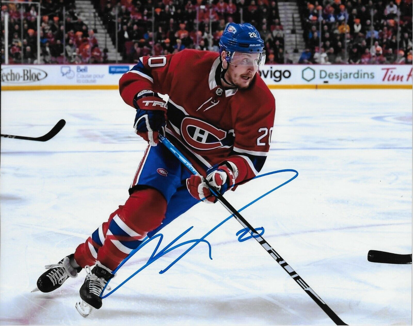 Photo autographiée 8x10 signée Nicolas Deslauriers Canadiens de Montréal #1 Original