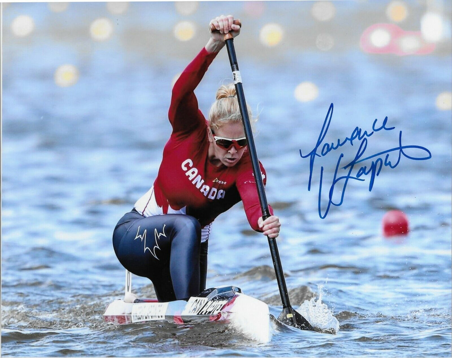Canoë de vitesse autographié par Laurence Vincent Lapointe aux Jeux olympiques de Tokyo 2020 8x10 Ph 2