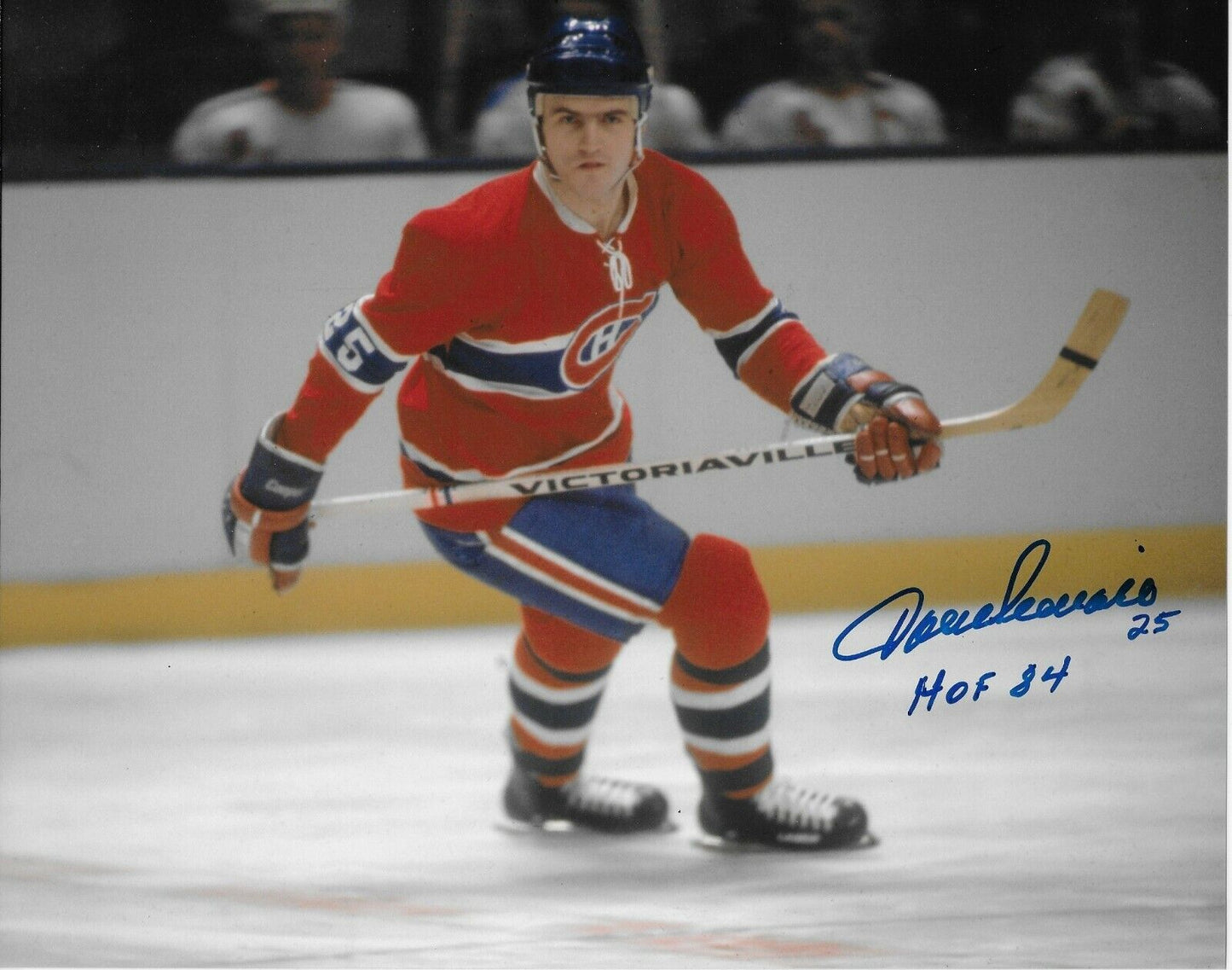 Auto. Montreal Canadiens Jacques Lemaire 8x10 Photo #4 w H of F 84 Inscription