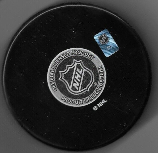 Autographed Montreal Canadiens Phil Goyette Puck with Inscription Sc 57-58-59-60